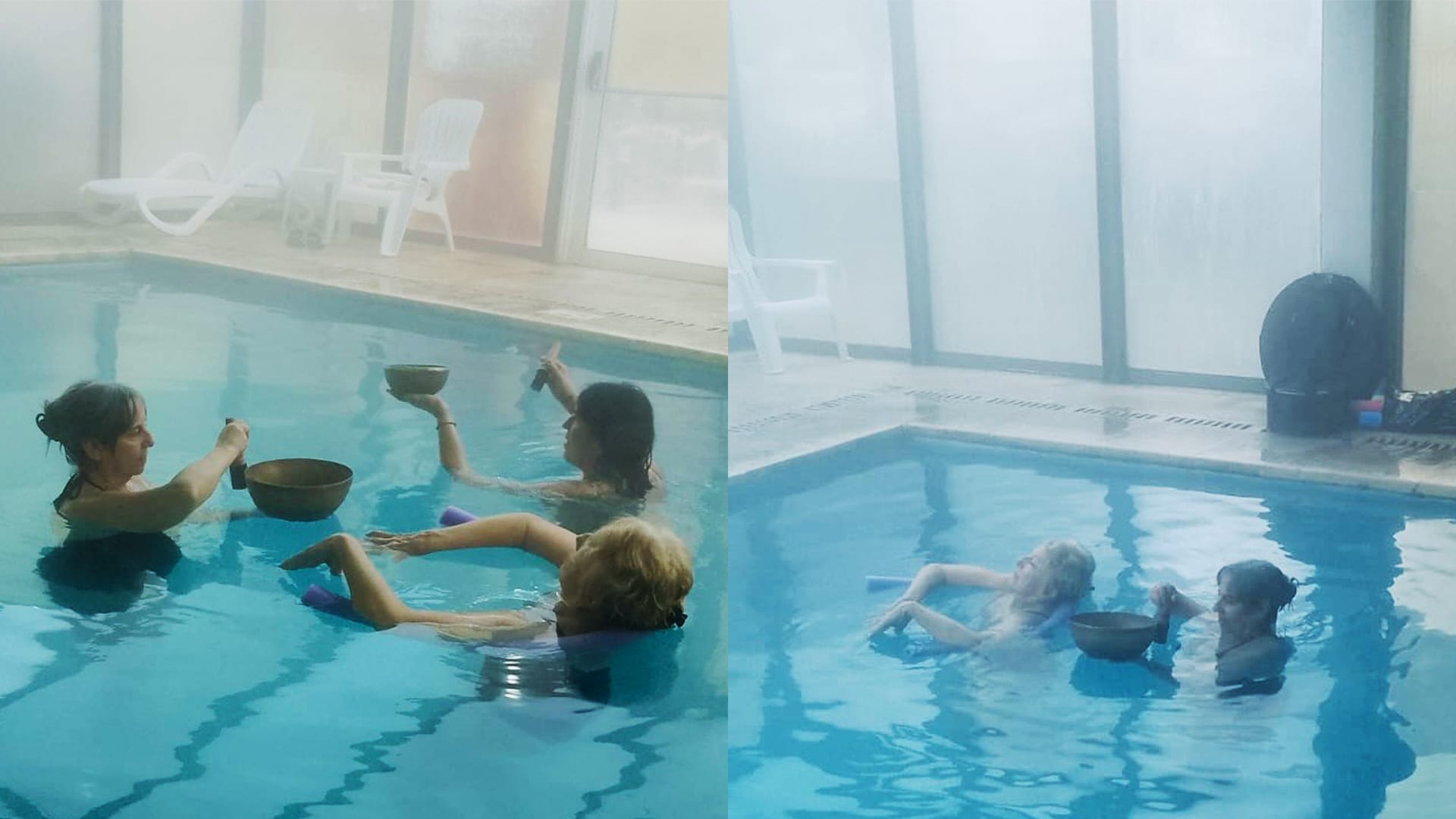 Sonoterapia acuática · Cuencos vibracionales sobre agua